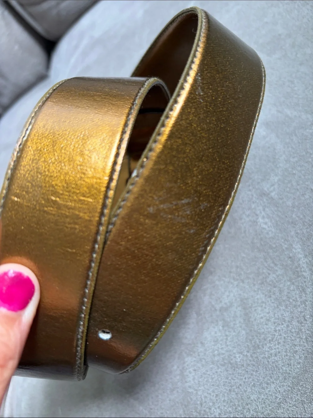 Ritz Metallic Gold Belt Oval Buckle L Vtg